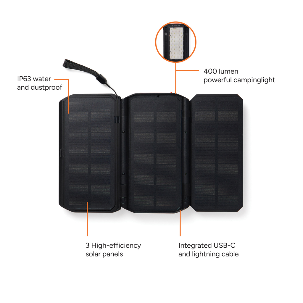Powerbank solar 10.000 mAh Nordic Drift Titan con 3 paneles - Oficina - Mochilas corporativas personalizadas - imagen 3