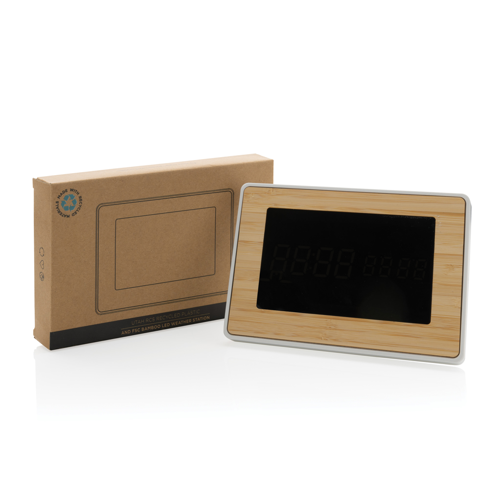 Reloj Utah RCS Rplastic bambú LED - Oficina - Mochilas corporativas personalizadas - imagen 7