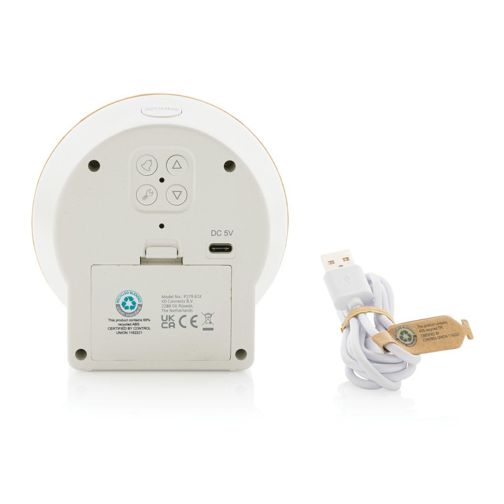 Reloj de escritorio Utah RCS rplastic y bambú LCD - Oficina - Mochilas corporativas personalizadas - imagen 4