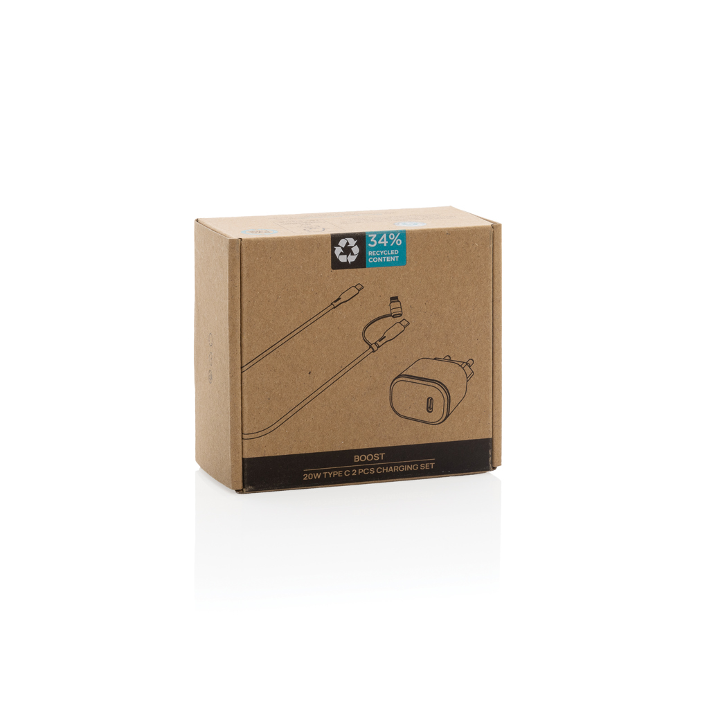 Set de carga 2 piezas Boost RCS PET reciclado 20W tipo C - Oficina - Mochilas corporativas personalizadas - imagen 11