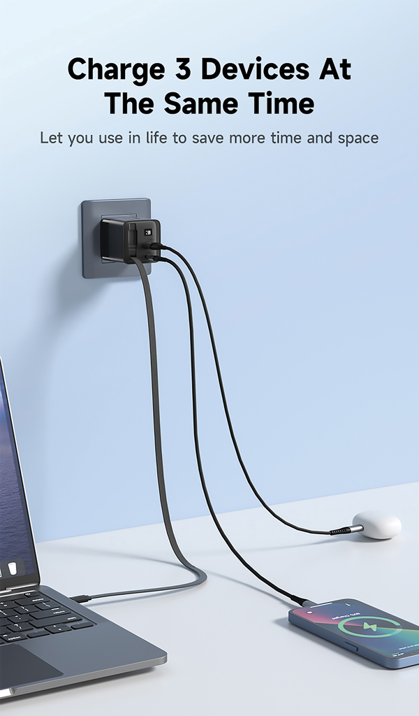 Cargador GaN Mendocino con cable retráctil Urban Vitamin 65W - Oficina - Mochilas corporativas personalizadas - imagen 6