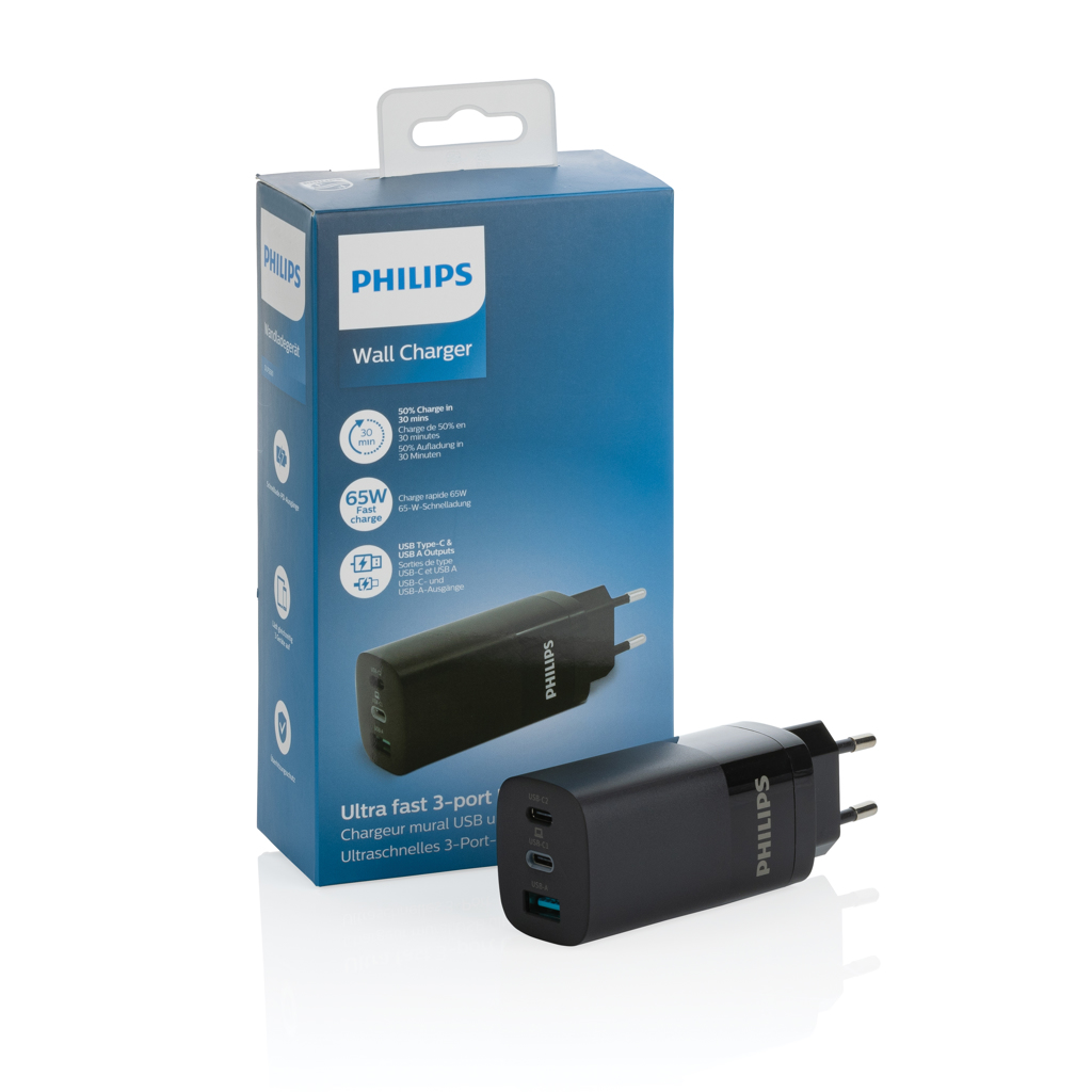 Cargador Philips de pared USB con 3 puertos 65W - Oficina - Mochilas corporativas personalizadas - imagen 8