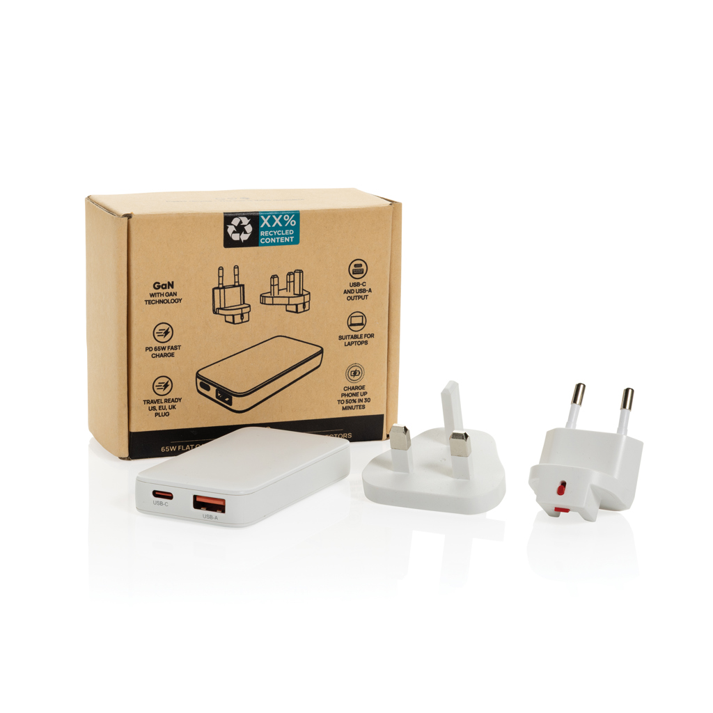 Cargador plano Fluxo RCS 65W GaN y conectores universales - Oficina - Mochilas Corporativas Personalizadas - imagen 3