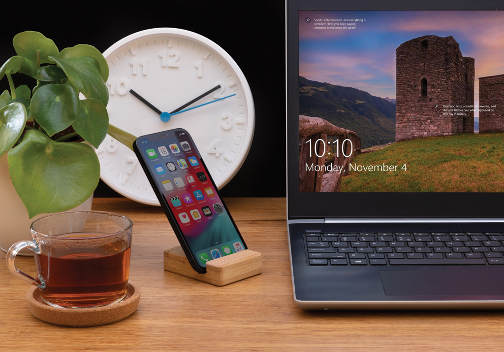 Soporte de bambú para teléfono - Oficina - Mochilas corporativas personalizadas - imagen 6