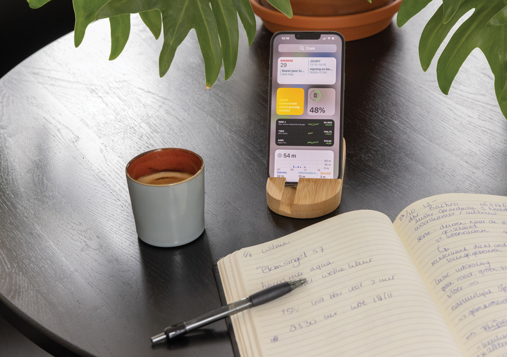 Soporte de bambú para tablet y teléfono - Oficina - Mochilas corporativas personalizadas - imagen 8