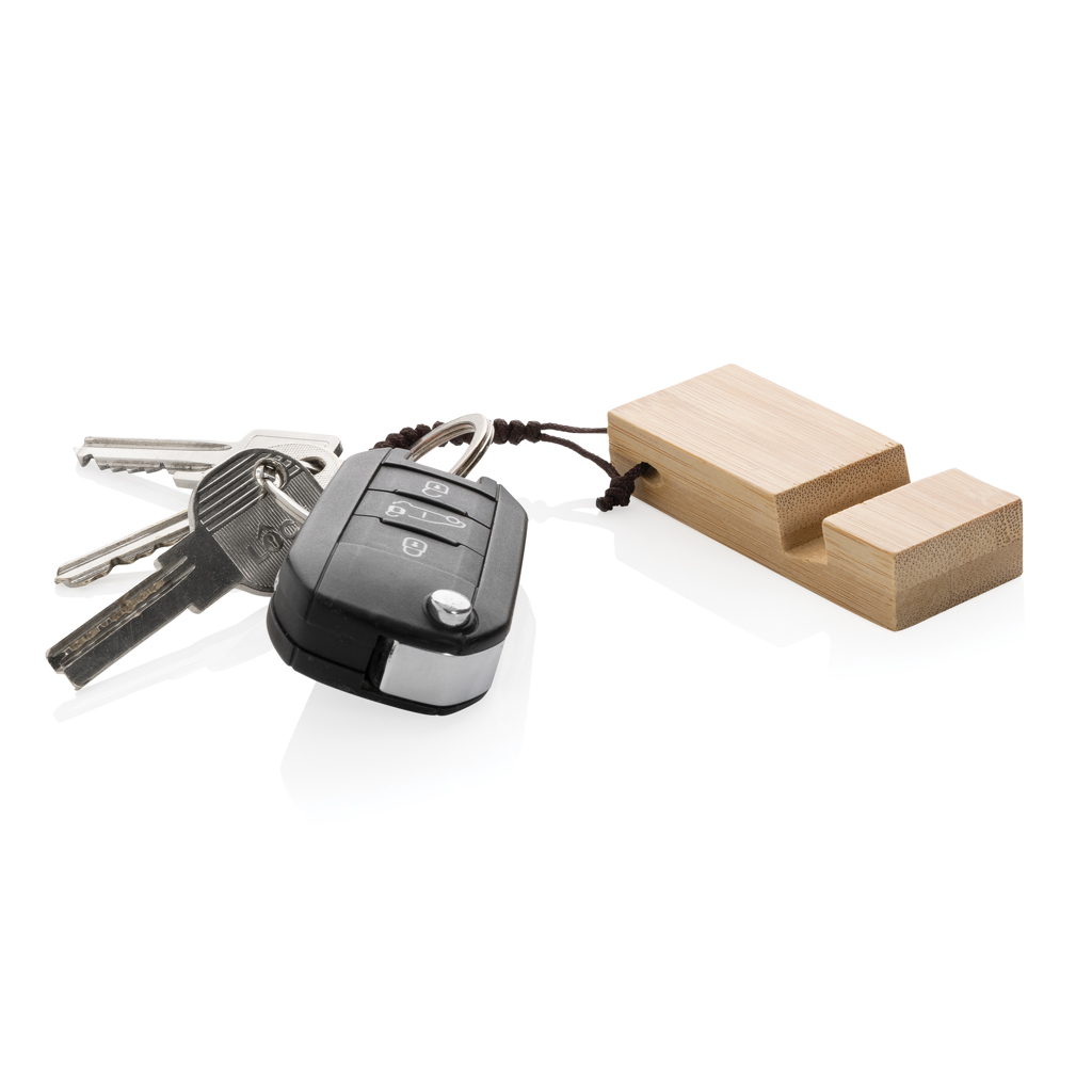 Soporte para teléfono con llavero de bambú Standkey - Oficina - Mochilas corporativas personalizadas - vista alternativa