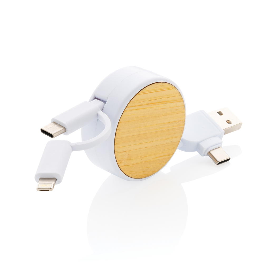 Cable retráctil Ontario 6 en 1 de plástico reciclado RCS - Oficina - Mochilas corporativas personalizadas - imagen 7