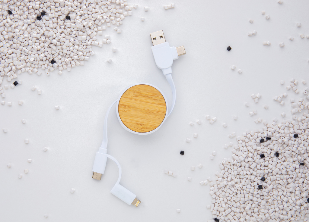 Cable retráctil Ontario 6 en 1 de plástico reciclado RCS - Oficina - Mochilas corporativas personalizadas - imagen 9