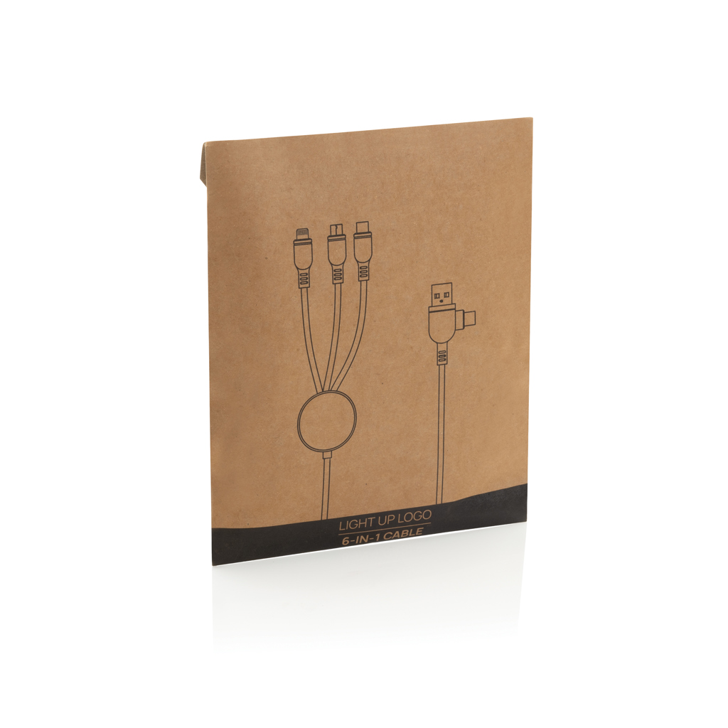 Cable 6 en 1 con logo iluminado - Oficina - Mochilas corporativas personalizadas - imagen 3