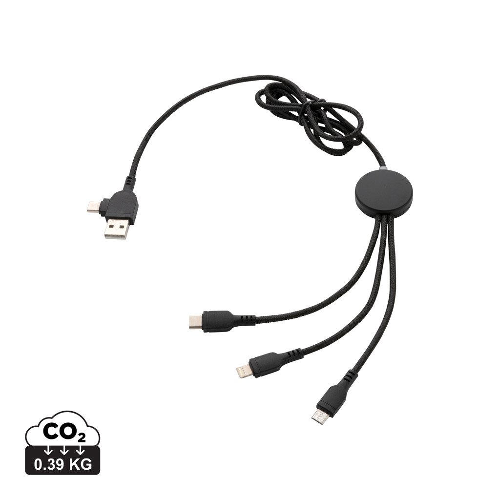 Cable 6 en 1 con logo iluminado - Oficina - Mochilas corporativas personalizadas