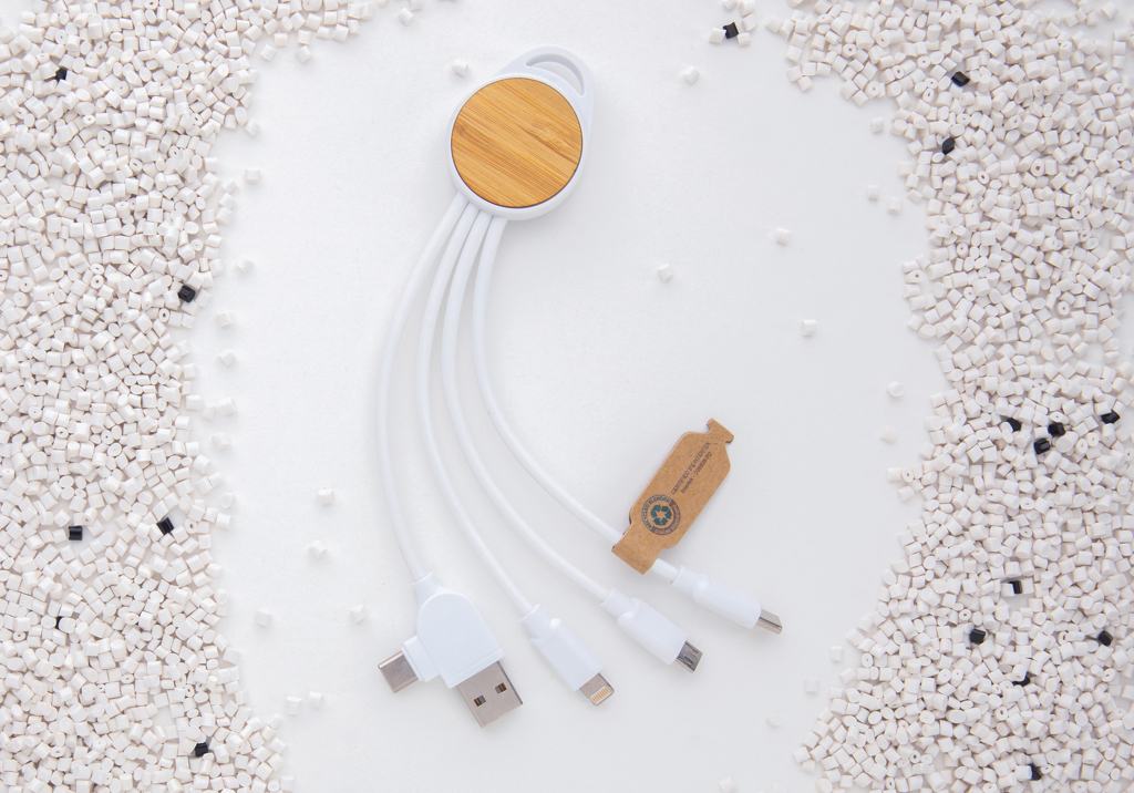 Cable redondo Ontario 6 en 1 de plástico reciclado RCS - Oficina - Mochilas corporativas personalizadas - imagen 9