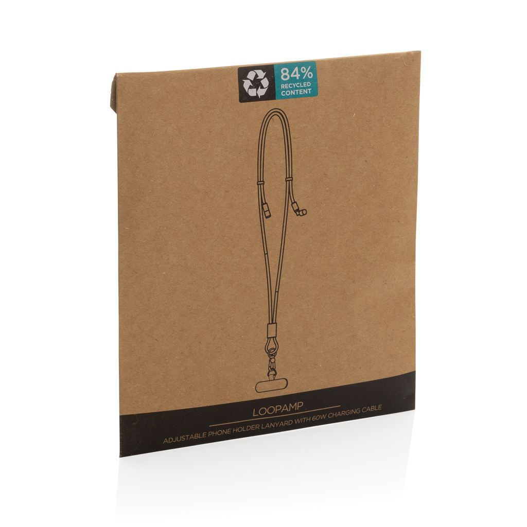 Correa de cuello para teléfono LoopAmp RCS RPET y cable 60W - Oficina - Mochilas corporativas personalizadas - imagen 4