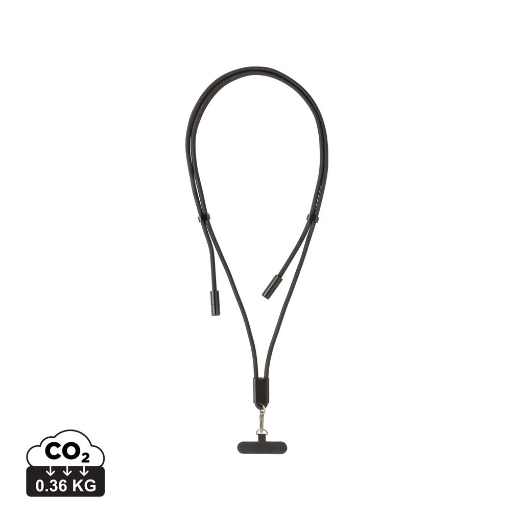 Correa de cuello para teléfono LoopAmp RCS RPET y cable 60W - Oficina - Mochilas corporativas personalizadas