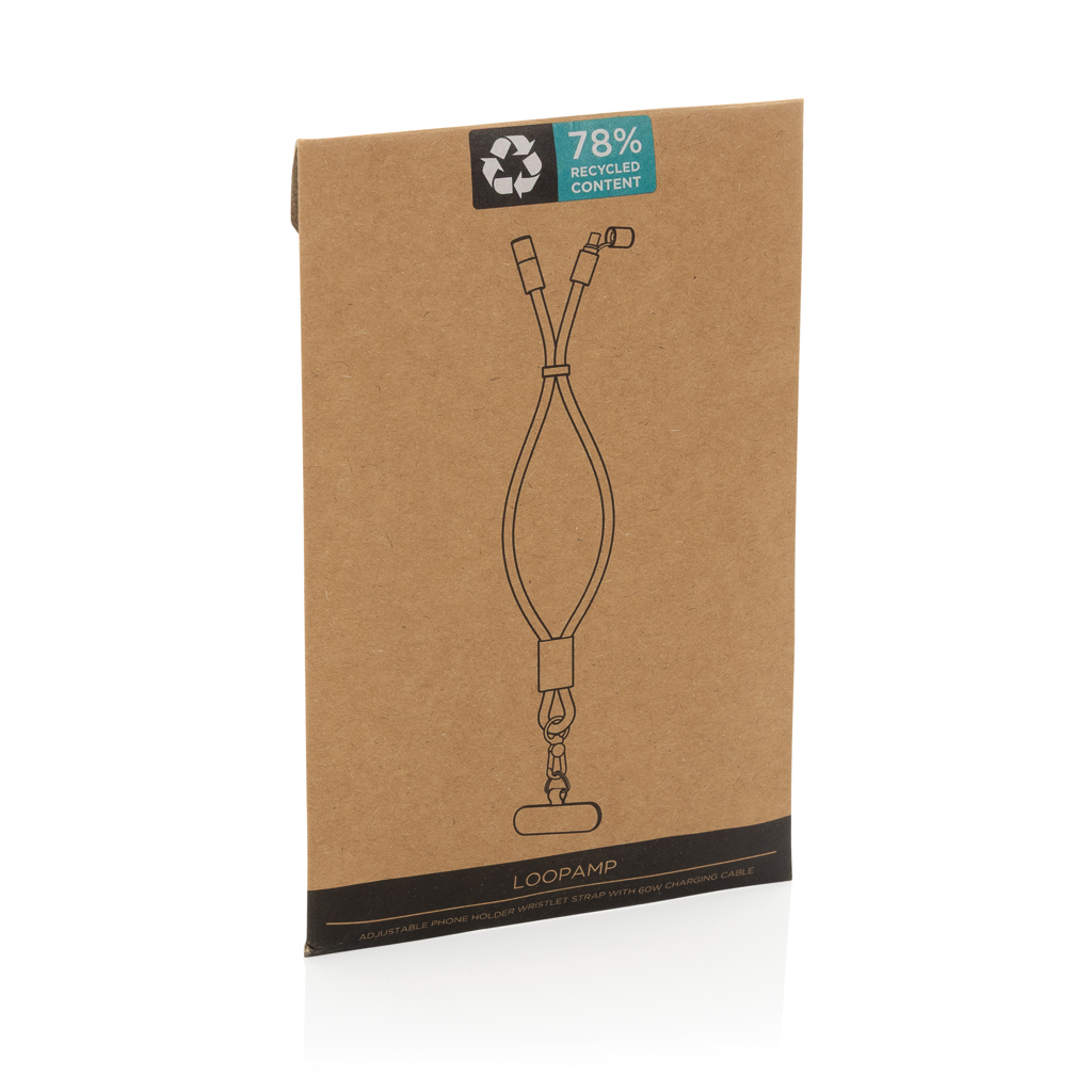 Correa de muñeca para teléfono LoopAmp RCS RPET y cable 60W - Oficina - Mochilas corporativas personalizadas - imagen 4