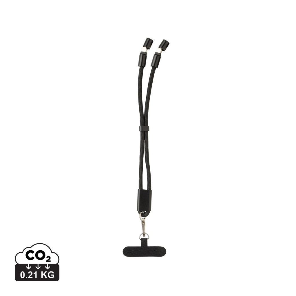 Correa de muñeca para teléfono LoopAmp RCS RPET y cable 60W - Oficina - Mochilas corporativas personalizadas