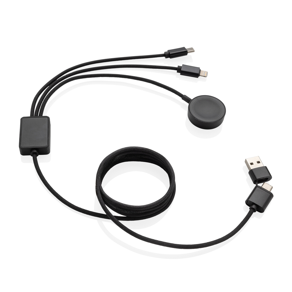 Cable de carga 6 en 1 Terra RCS rPET con cargador de reloj - Oficina - Mochilas corporativas personalizadas - vista alternativa