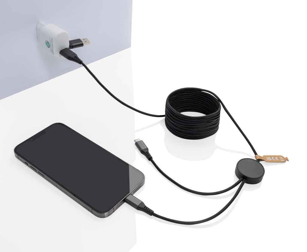 Cable Terra 4 en 1 PET reciclado 3 metros - Oficina - Mochilas corporativas personalizadas - imagen 5