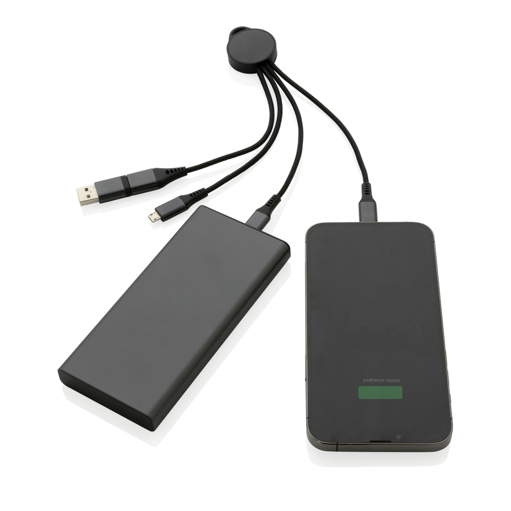 Cable de carga 6 en 1 de aluminio reciclado Terra RCS - Oficina - Mochilas corporativas personalizadas - imagen 4