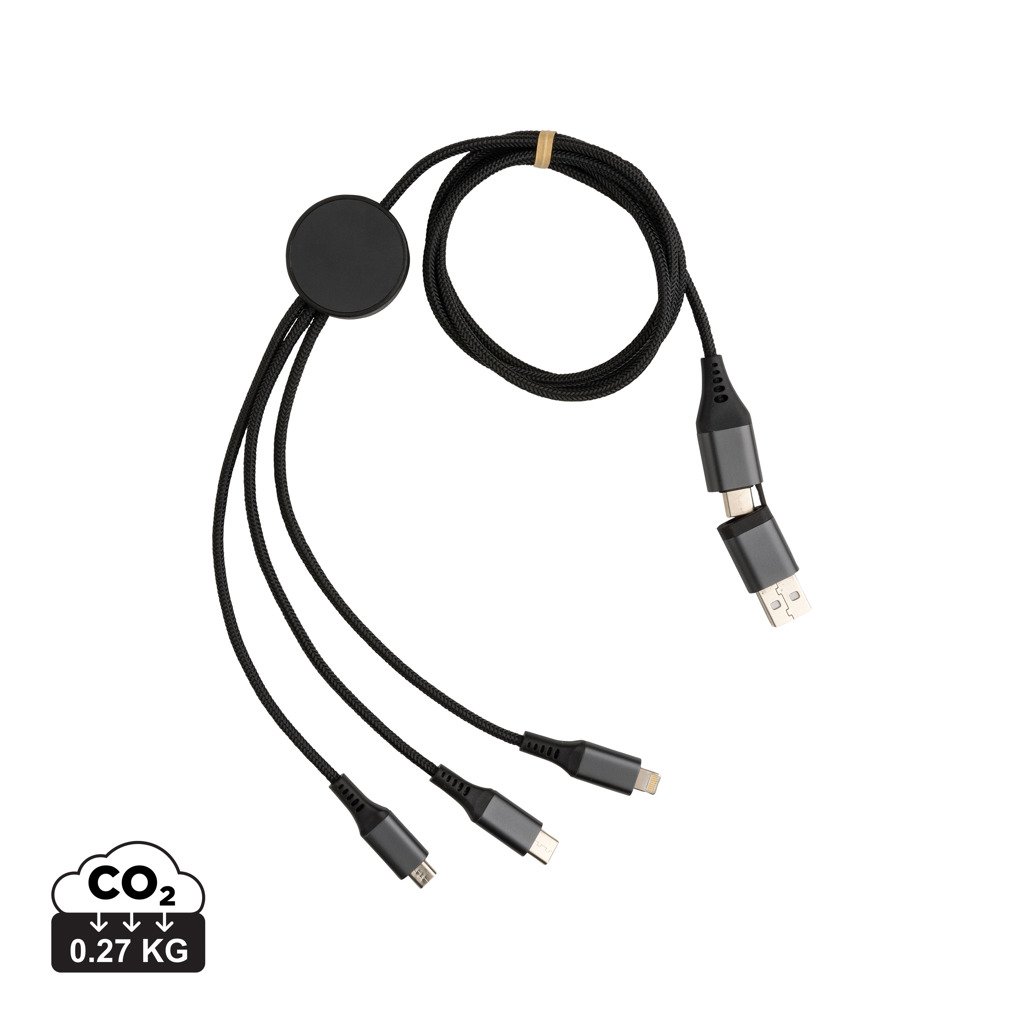 Cable Terra 60W RCS aluminio reciclado 120 cm 6 en 1 - Oficina - Mochilas corporativas personalizadas