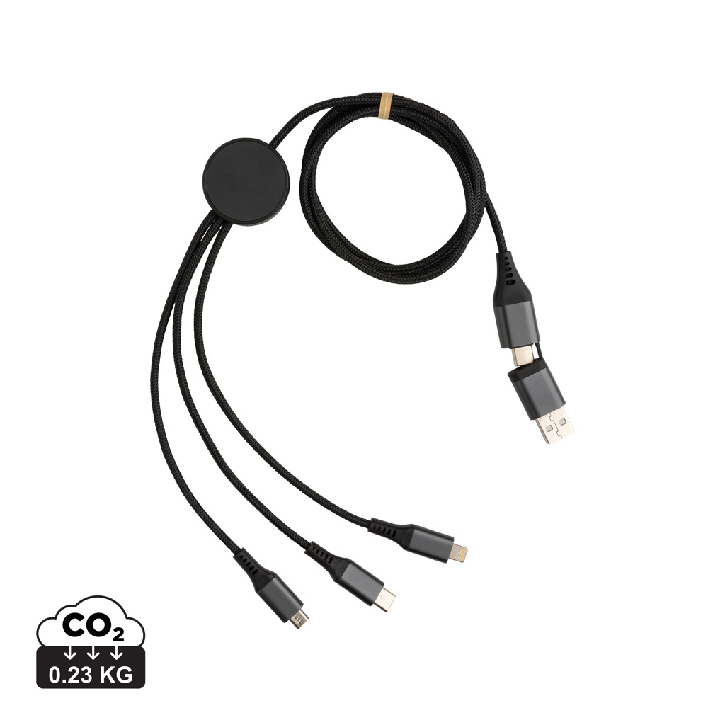 Cable Terra 60W RCS aluminio reciclado 120 cm 6 en 1 - Oficina - Mochilas corporativas personalizadas