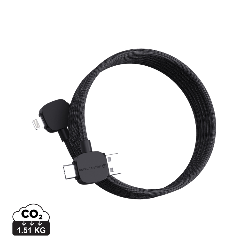 Cable magnético TPE/PET reciclado Urban Vitamin Stockton 65W - Oficina - Mochilas Corporativas Personalizadas