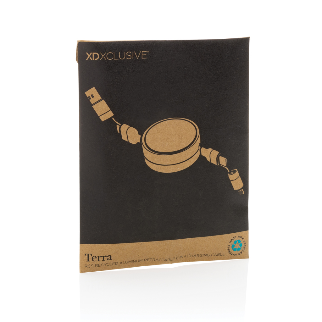 Cable retráctil 60W aluminio reciclado 6 en 1 Terra RCS - Oficina - Mochilas corporativas personalizadas - imagen 12