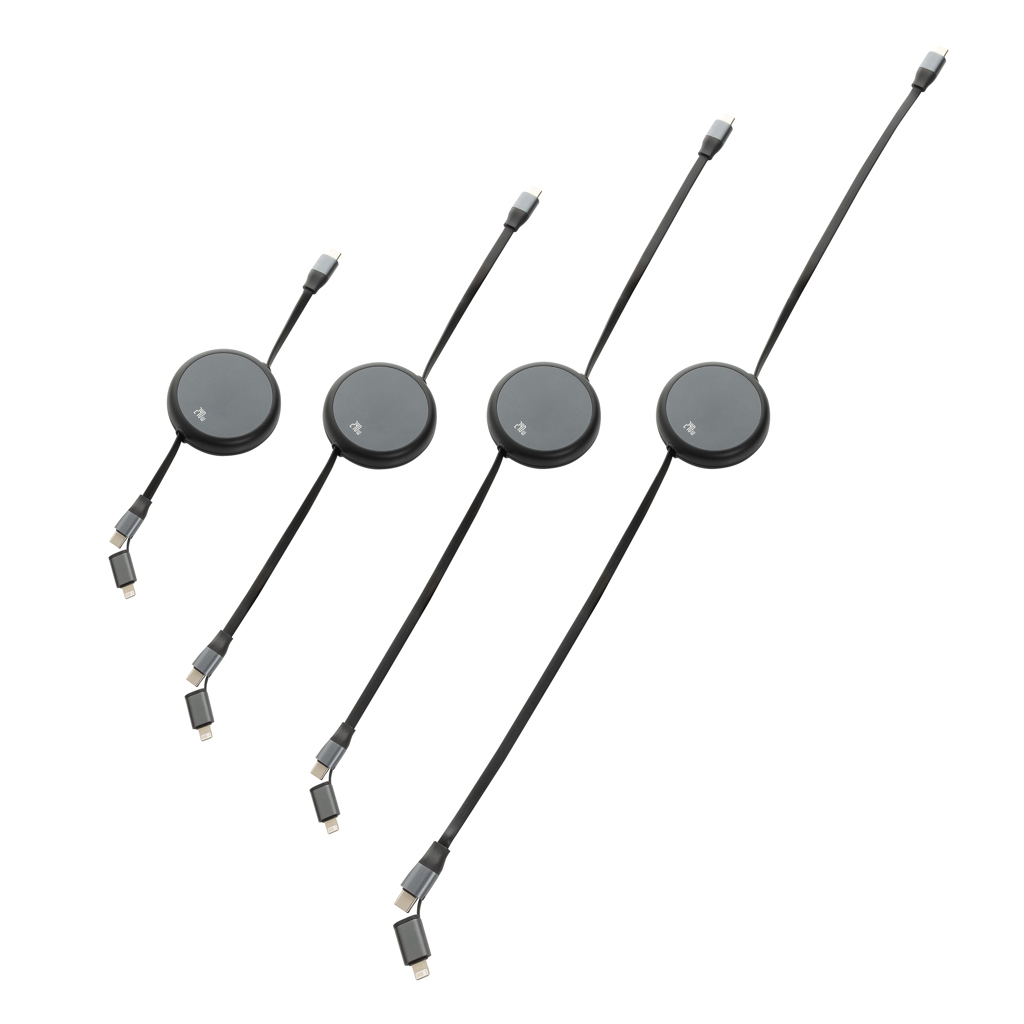 Cable retráctil 2 en 1 aluminio reciclado Terra RCS  240W - Oficina - Mochilas corporativas personalizadas - imagen 5