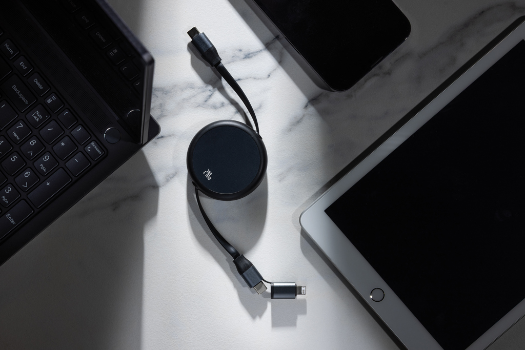 Cable retráctil 2 en 1 aluminio reciclado Terra RCS  240W - Oficina - Mochilas corporativas personalizadas - imagen 10