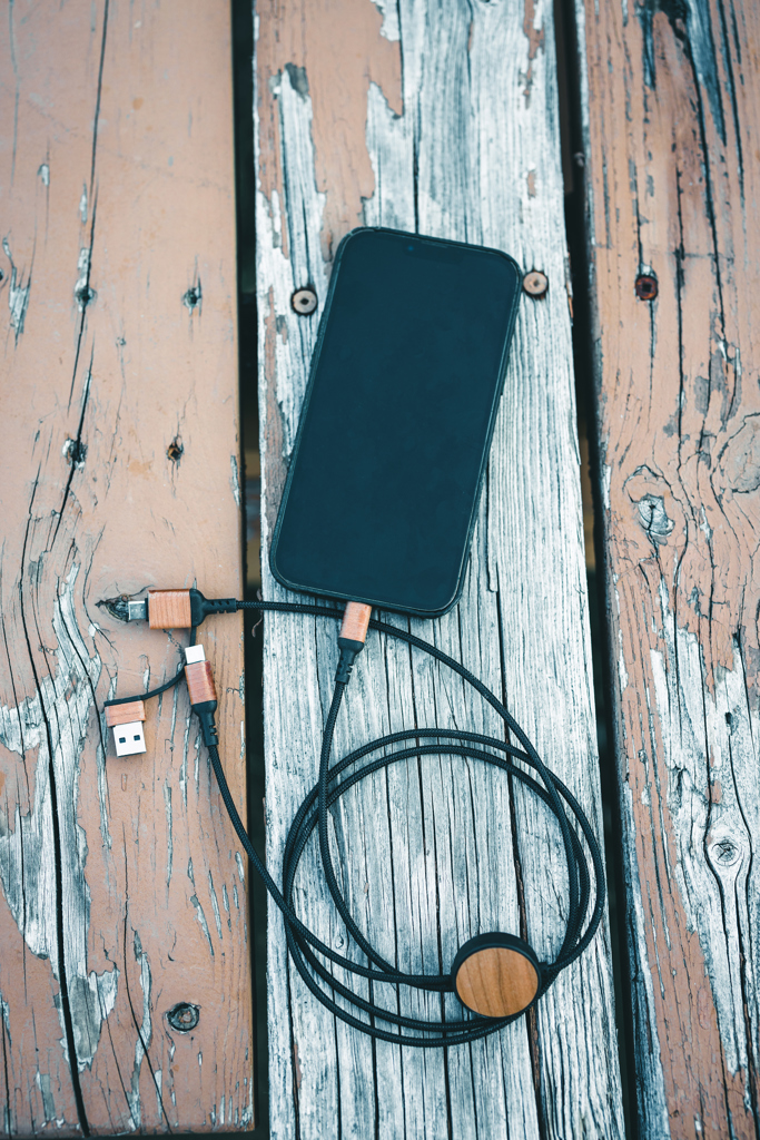 Cable Ohio 6 en 1 de plástico reciclado certificado RCS - Oficina - Mochilas corporativas personalizadas - imagen 9