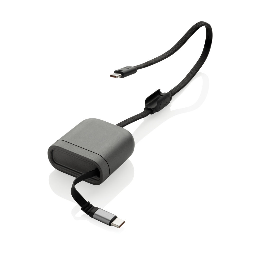 Cable de carga rápida 100W retráctil reciclado Spira RCS - Oficina - Mochilas Corporativas Personalizadas - vista alternativa