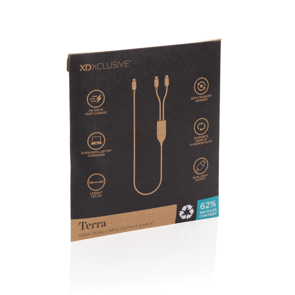Cable de salida dual USB-C Terra 100W RCS - Oficina - Mochilas Corporativas Personalizadas - imagen 7