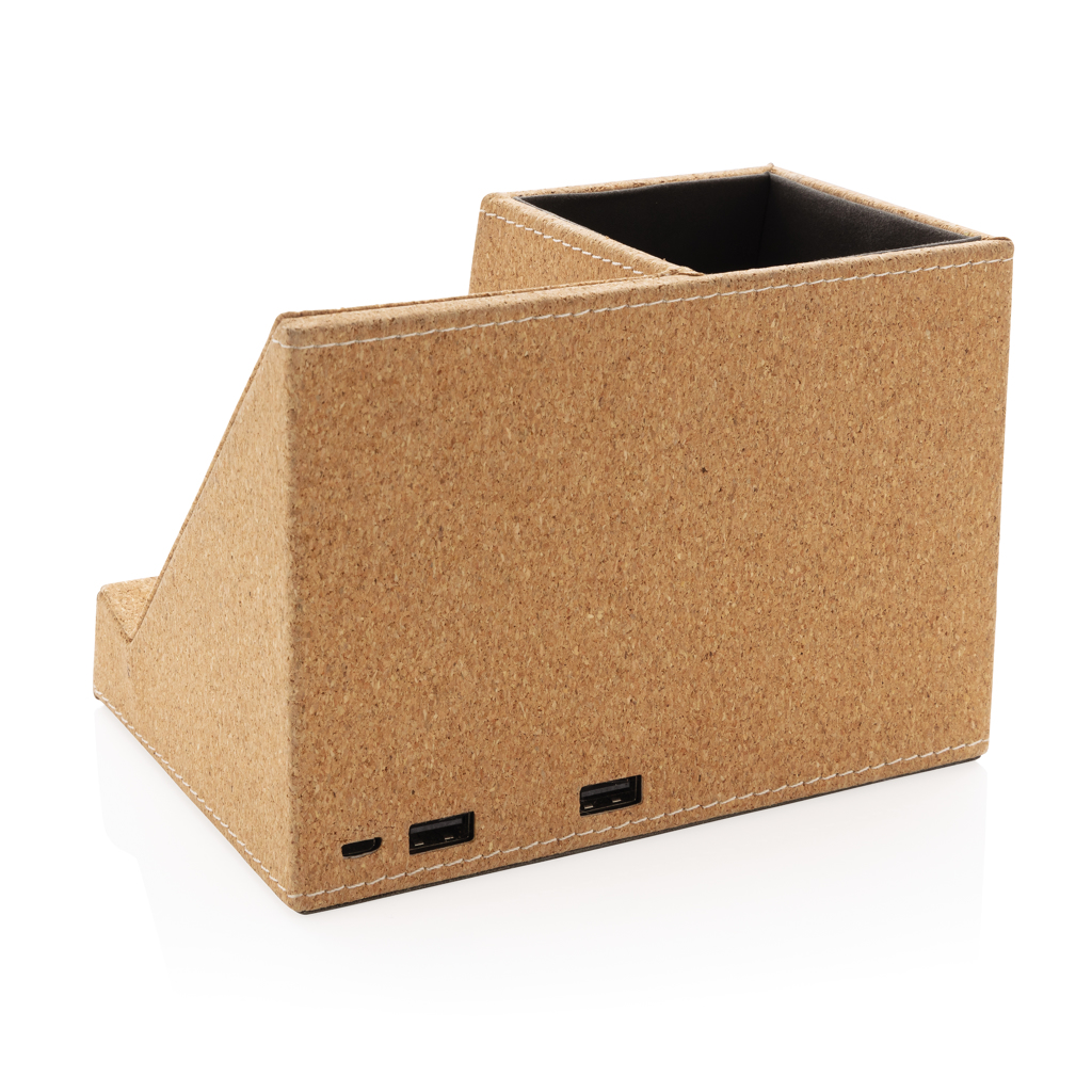 Portalápices de corcho y cargador inalámbrico 5W - Oficina - Mochilas corporativas personalizadas - imagen 6