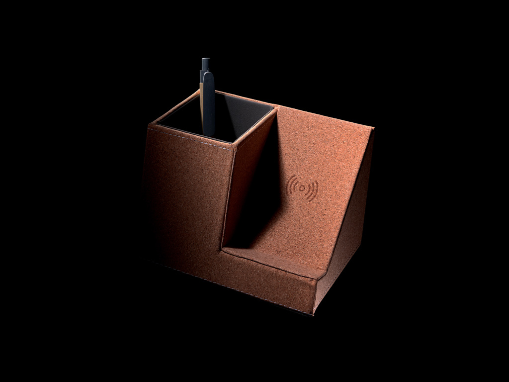 Portalápices de corcho y cargador inalámbrico 5W - Oficina - Mochilas corporativas personalizadas - imagen 10