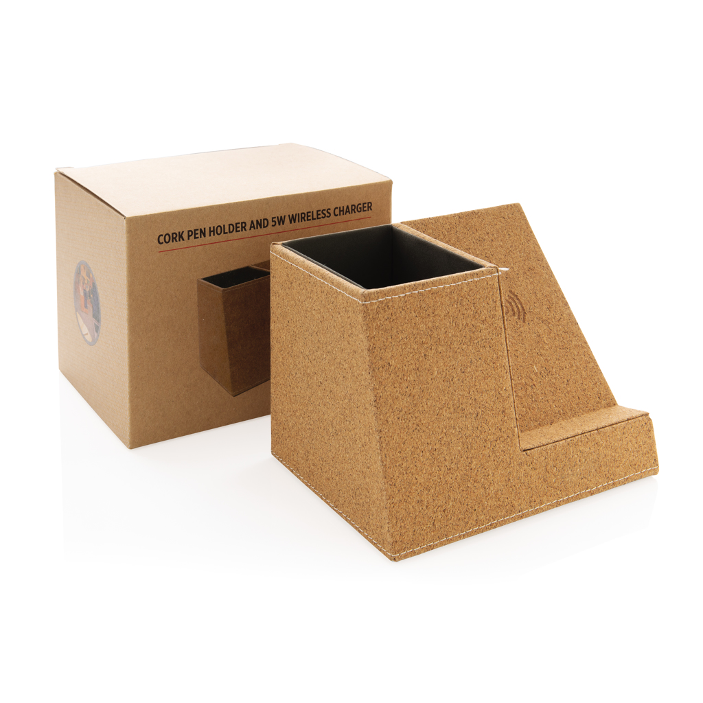 Portalápices de corcho y cargador inalámbrico 5W - Oficina - Mochilas corporativas personalizadas - imagen 11