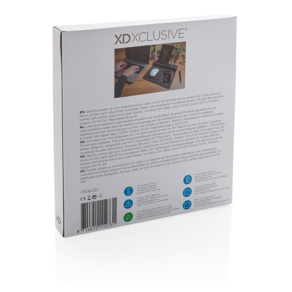 Alfombrilla de ratón con carga inalámbrica 5W - Oficina - Mochilas corporativas personalizadas - imagen 10