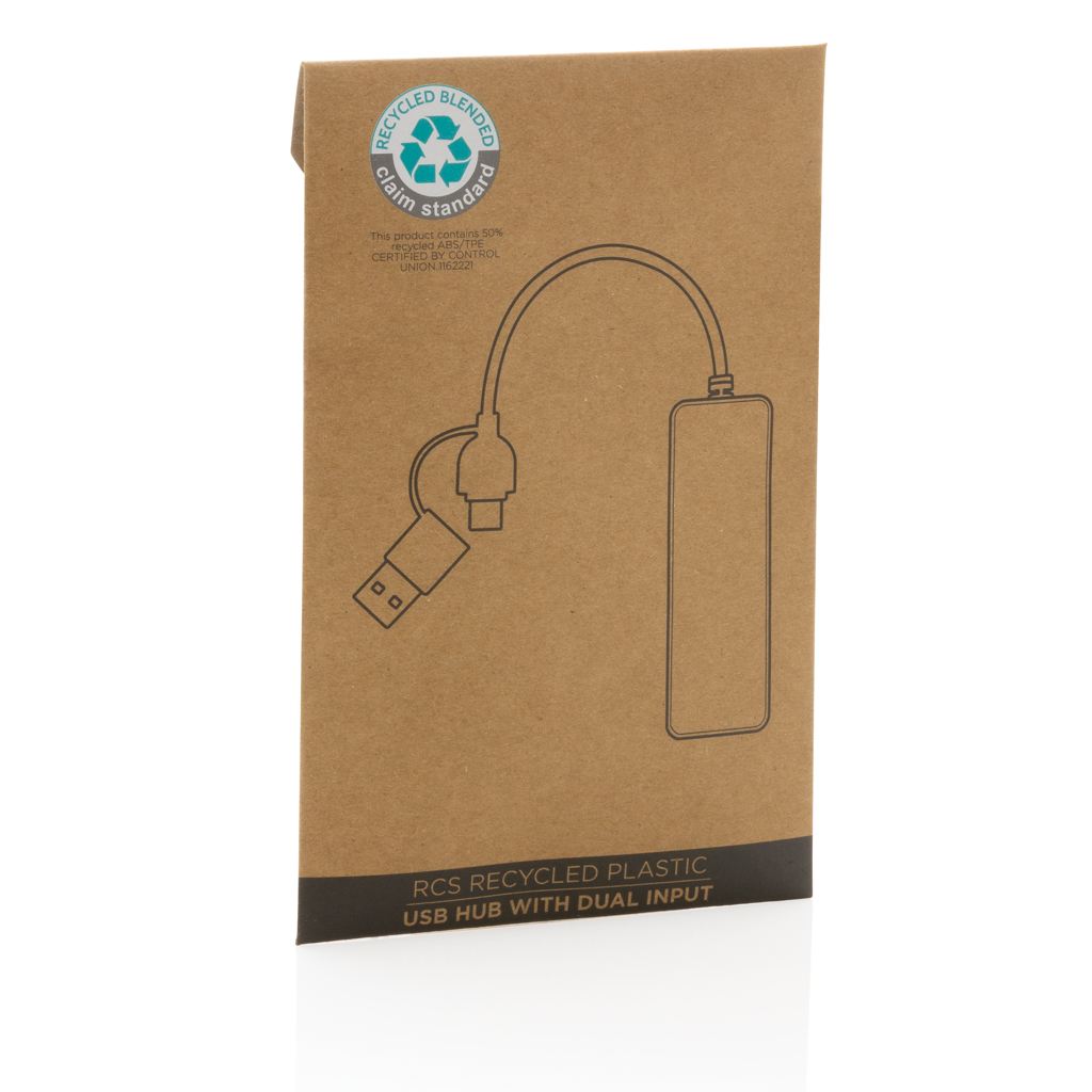 Puerto USB RCS de plástico reciclado con doble entrada - Oficina - Mochilas corporativas personalizadas - imagen 6
