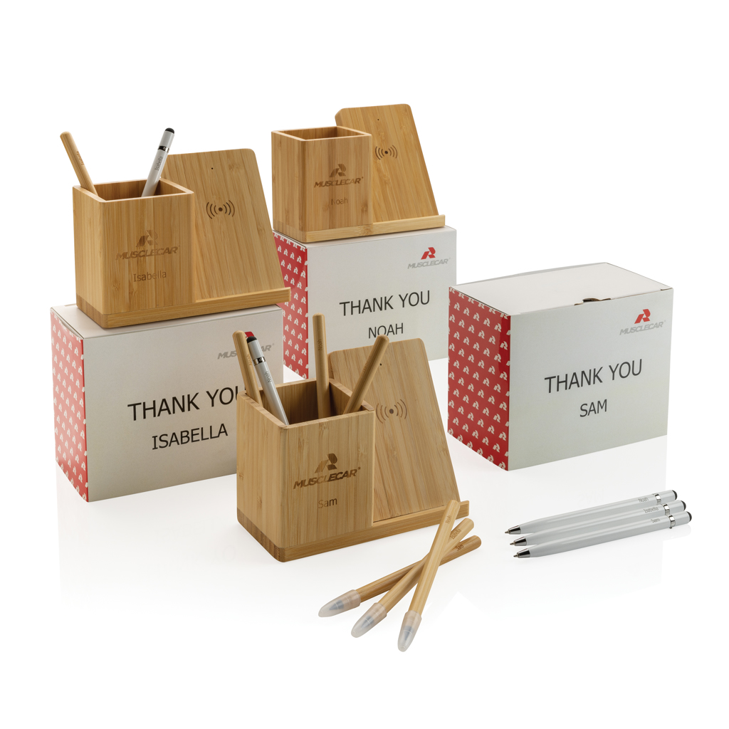 Cargador Calgary inalámbrico bambú 10W - Oficina - Mochilas corporativas personalizadas - imagen 7