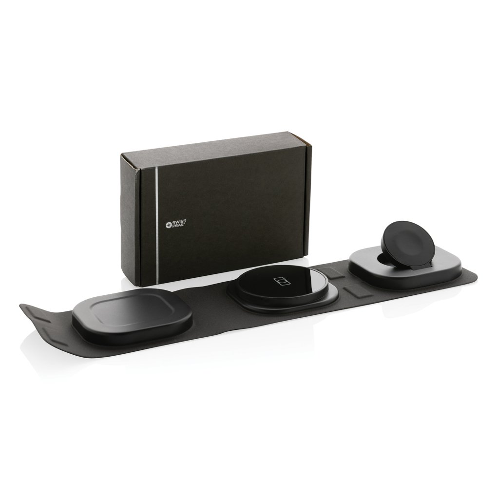 Cargador viaje inalámbrico Swiss Peak RCS rplastic 3 en 1 - Oficina - Mochilas corporativas personalizadas - imagen 4