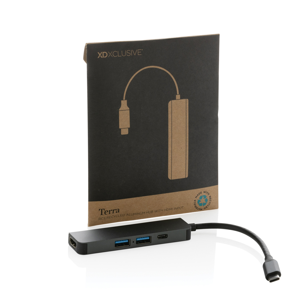 Hub Terra RCS de aluminio reciclado con entrada HDMI - Oficina - Mochilas corporativas personalizadas - imagen 4