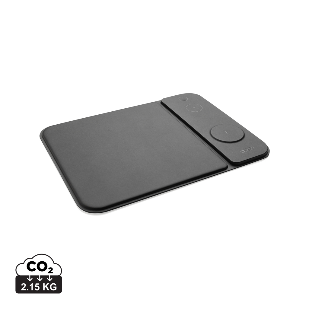 Alfombrilla de ratón Swiss Peak RCS PU reciclado 15W 3 en 1 - Mochilas Corporativas Personalizadas. Puntokat