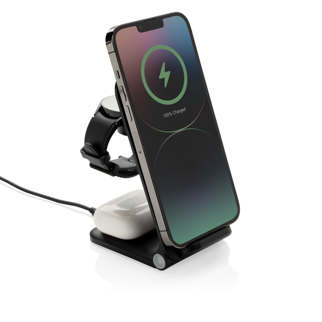 Cargador Terra 3 en 1 plegable RCS aluminio reciclable 15W - Oficina - Mochilas corporativas personalizadas - imagen 4