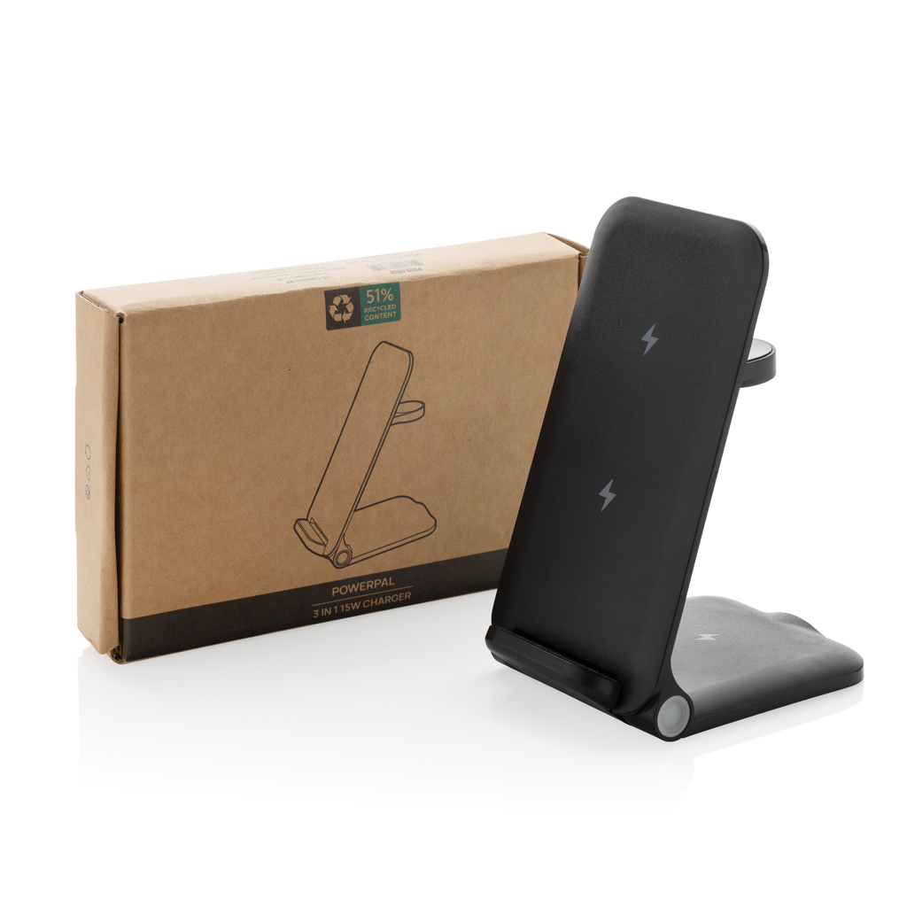 Cargador Terra 3 en 1 plegable RCS aluminio reciclable 15W - Oficina - Mochilas corporativas personalizadas - imagen 8