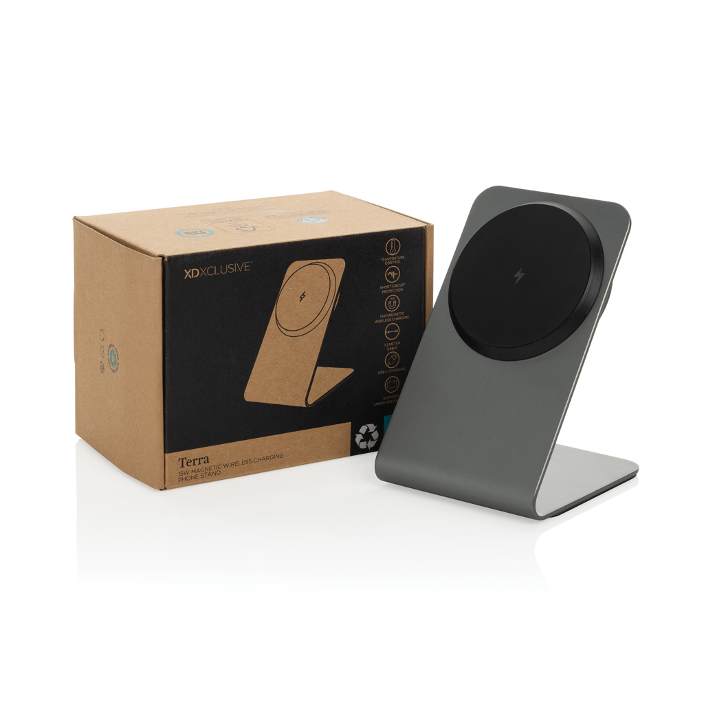 Soporte magnético Terra con carga inalámbrica aluminio 15W - Oficina - Mochilas corporativas personalizadas - imagen 5