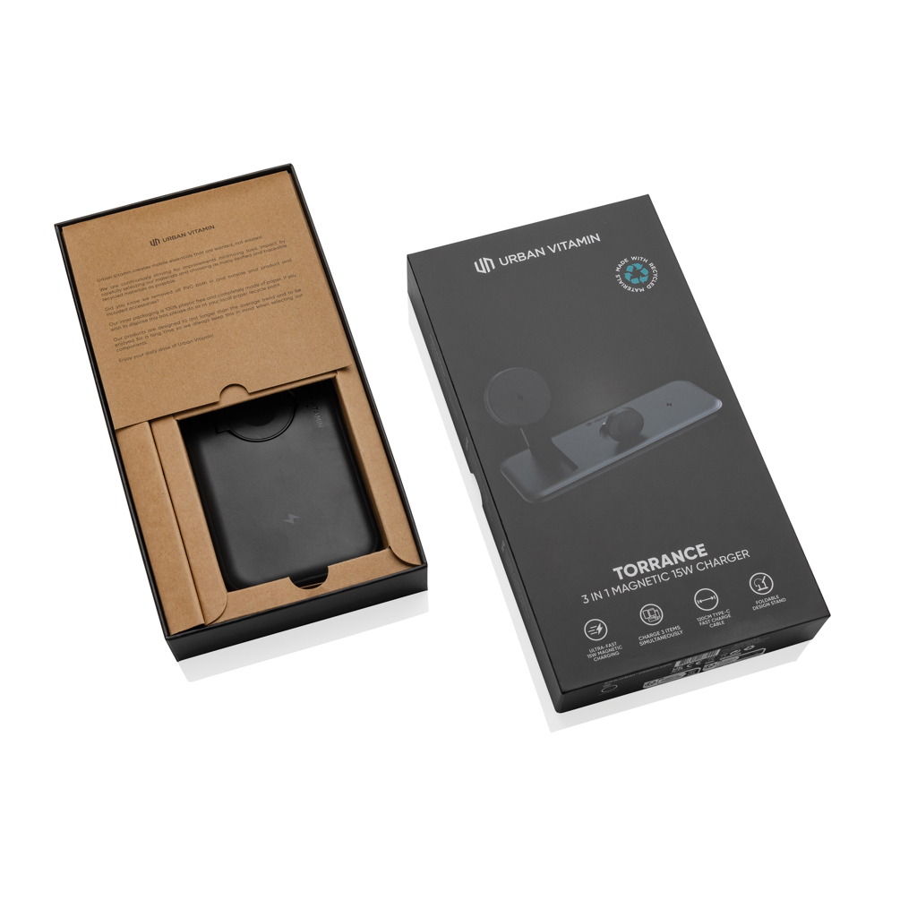 Cargador magnético 3 en 1 RCS Urban Vitamin Torrance 15W - Oficina - Mochilas corporativas personalizadas - imagen 12