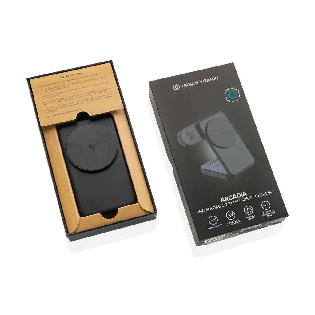 Cargador magnético 3 en 1 RCS Urban Vitamin Arcadia 15W - Oficina - Mochilas corporativas personalizadas - imagen 5