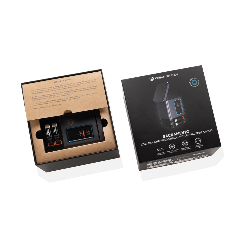 Cables retráctiles Urban Vitamin Sacramento 105WGAN - Oficina - Mochilas corporativas personalizadas - imagen 3