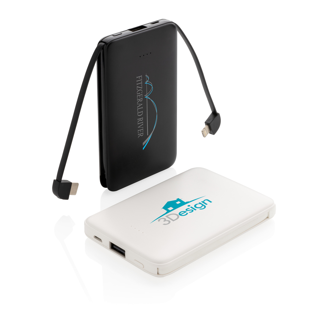 Powerbank 5.000 mAh de bolsillo con cables integrados - Viaje - Mochilas corporativas personalizadas - imagen 8