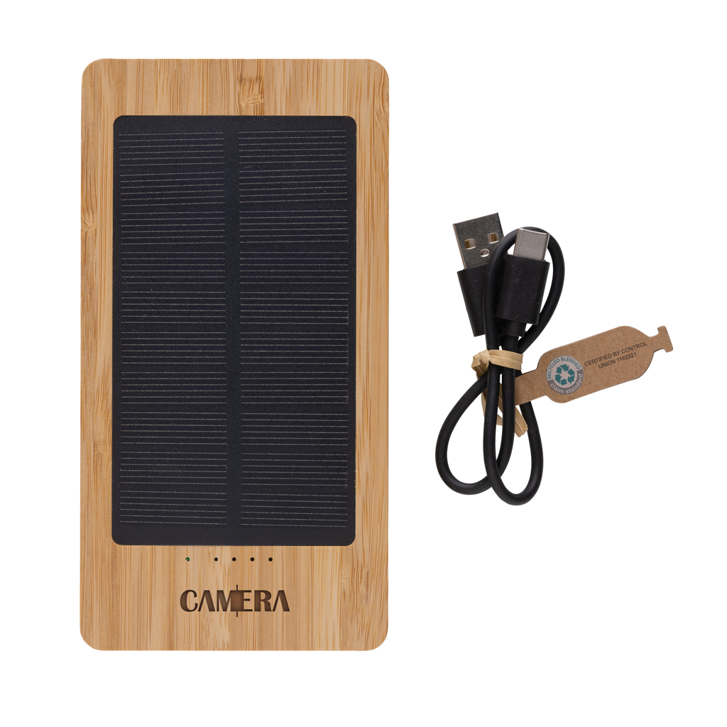 Batería solar de bambú Sunwick 10.000 mah - Viaje - Mochilas corporativas personalizadas - imagen 6