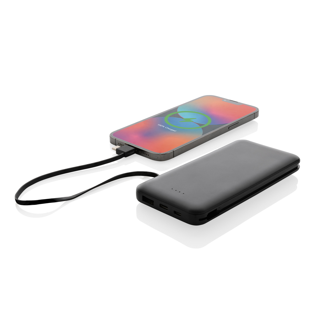 Powerbank RCS plástico reciclado 10.000 mAh cable integrado - Viaje - Mochilas corporativas personalizadas - imagen 3