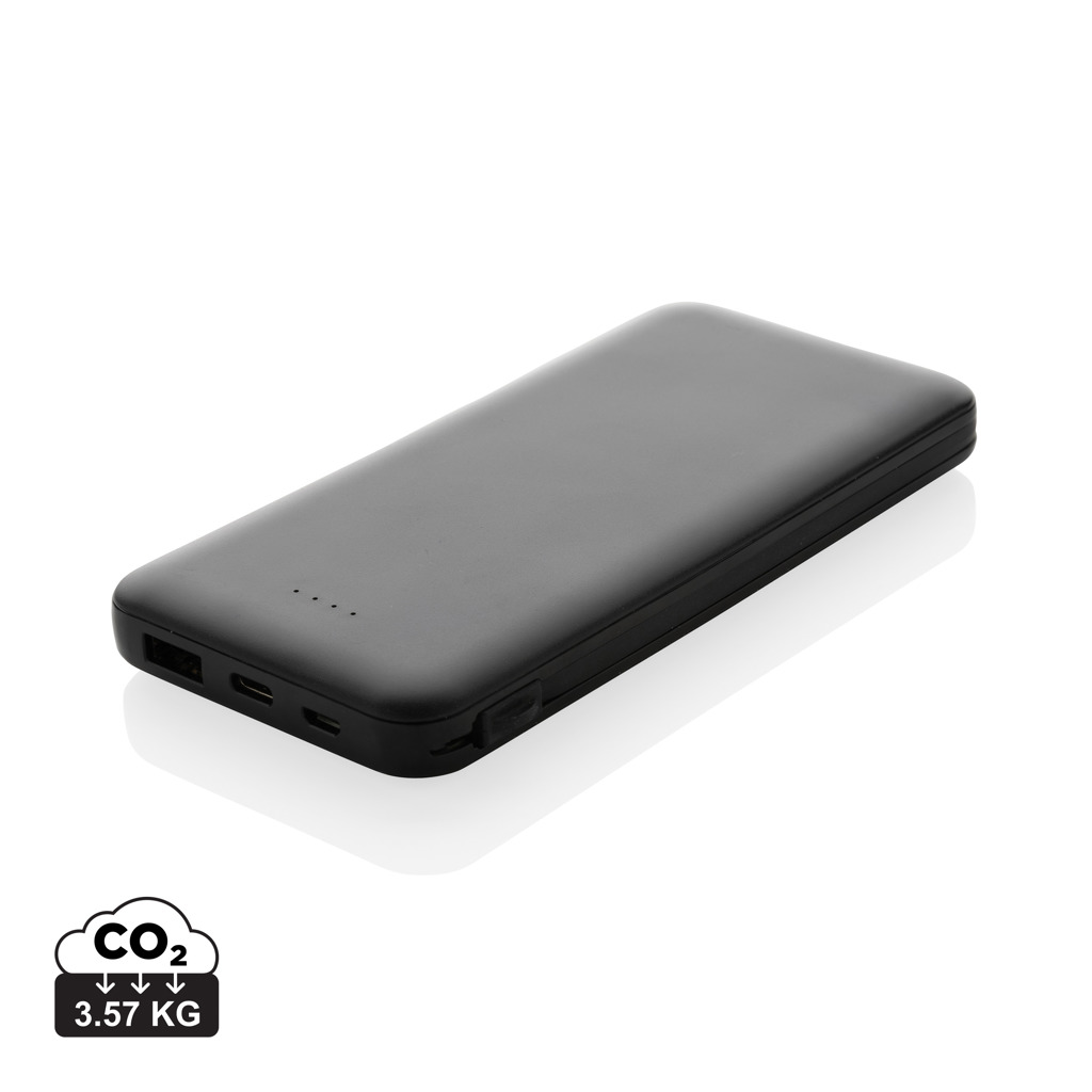 Powerbank RCS plástico reciclado 10.000 mAh cable integrado - Viaje - Mochilas corporativas personalizadas